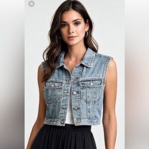Vintage 100% Cotton Denim Vest, size M